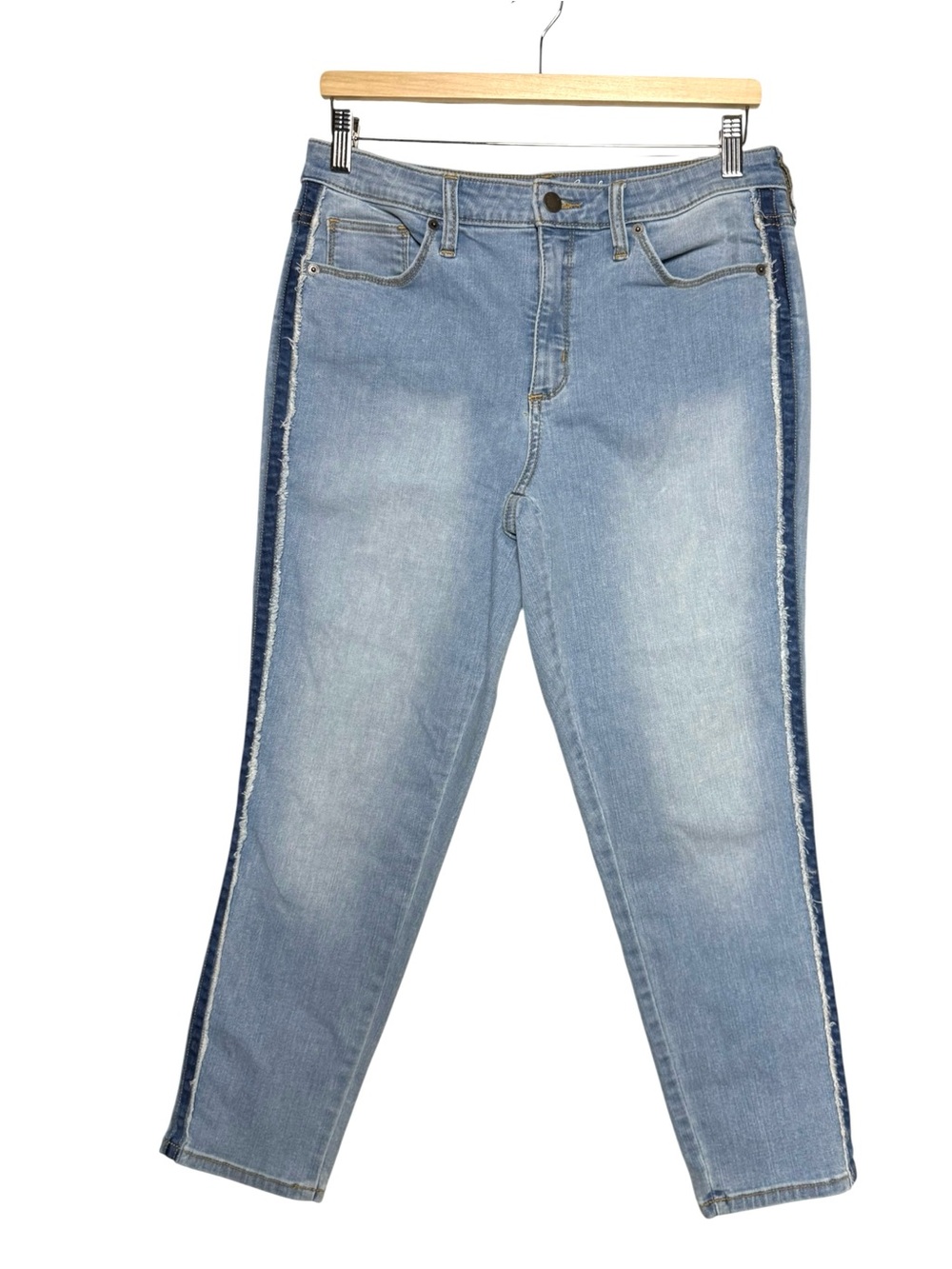 Universal Thread high-rise cropped skinny jeans w/fringed side 10/30R